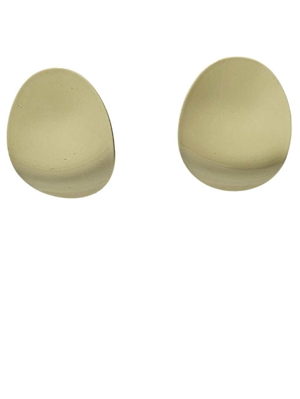 Vintage Cream Oval Earrings Retro 50s 60s Minimalist Classic Fashion Jewelry